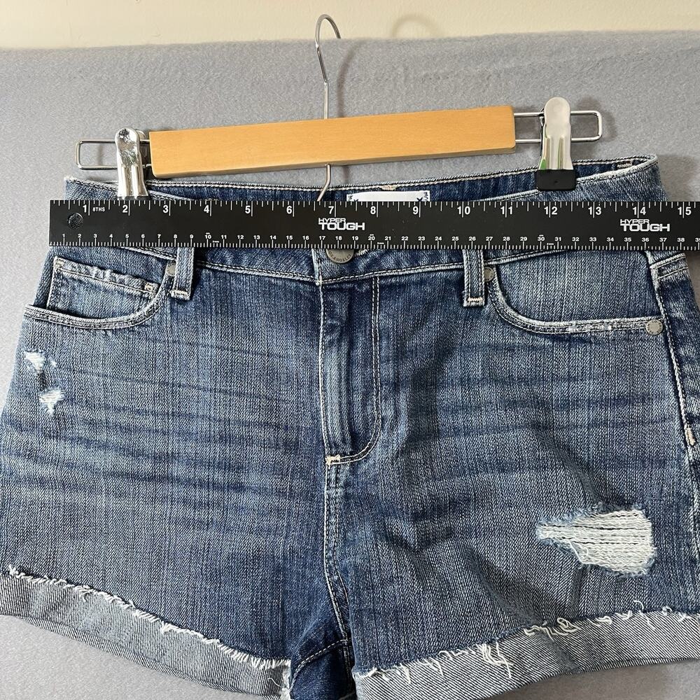 Paige Jimmy Jimmy Short Distressed Denim Shorts Stretch Women's Blue Size 26 - Picture 5 of 8